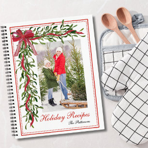 Holiday Recipes Cookbook Mistletoe Family Photo Notebook