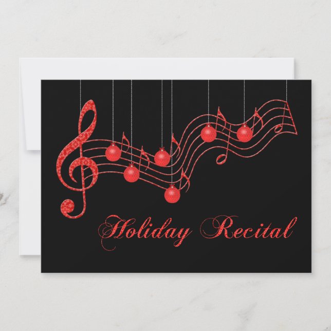 Holiday Recital, Red Lace Invitation (Front)
