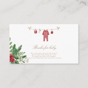 Holiday Red Baby Boy Books for Baby Card 3.5x2