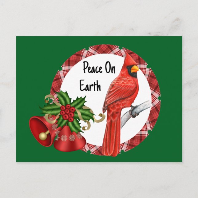 Holiday Red Cardinal Postcard (Front)