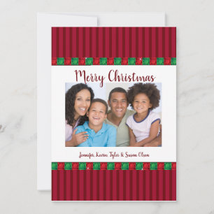 Holiday Red & Green Gems Custom Photo & Greetings