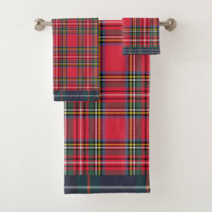 Holiday Red Plaid  Bath Towel Set