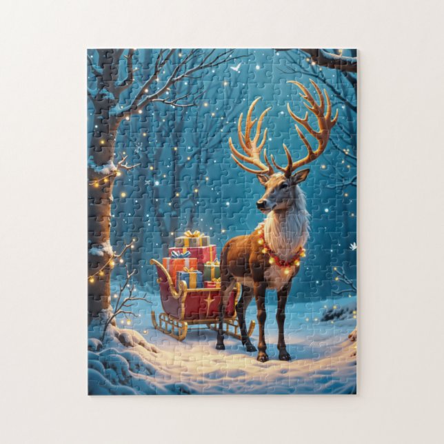 Holiday Reindeer Game Puzzle  (Vertical)