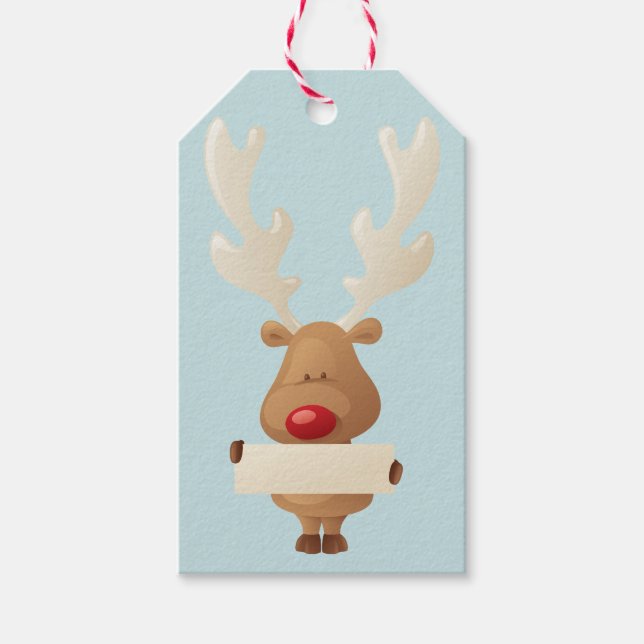 Holiday Reindeer Gift Tag (Front)