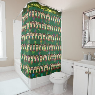Holiday Reindeer Holiday Shower Curtain