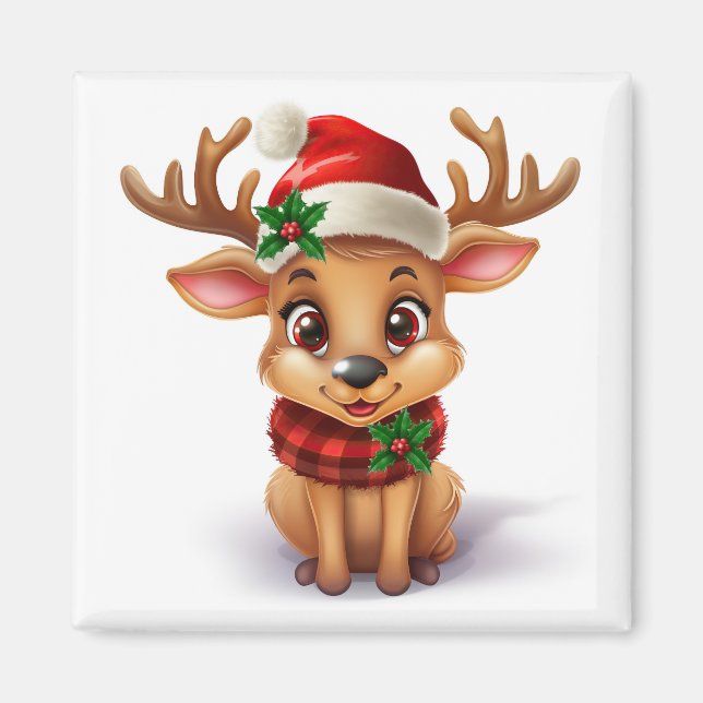 Holiday Reindeer Magnet (Front)