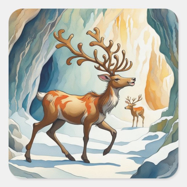 Holiday Reindeer Sticker (Front)