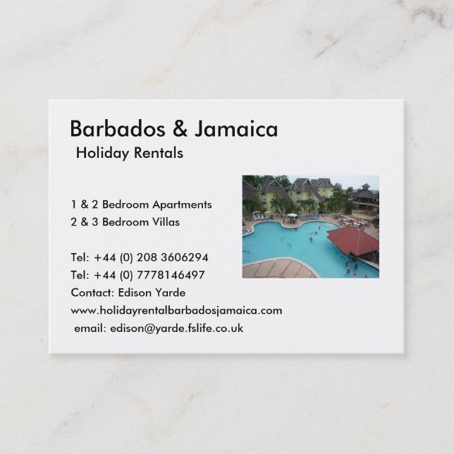Holiday Rentals Business Card (Front)