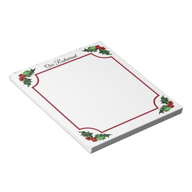 Holiday Restaurant Notepad (Angled)