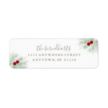 Holiday Return Address Label *Let's Be Merry*