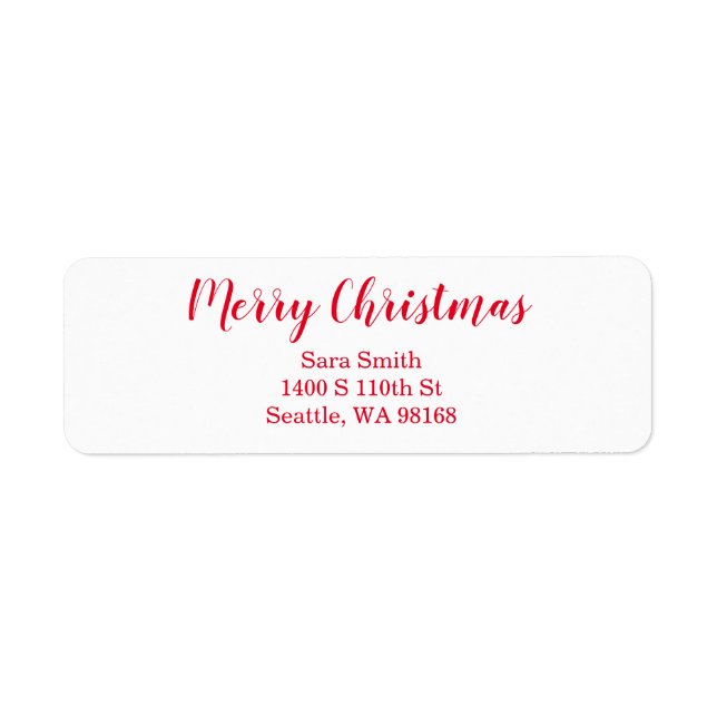 Holiday Return Address Labels (Front)
