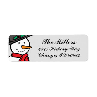 Holiday Return Address Labels: Snowman Grey