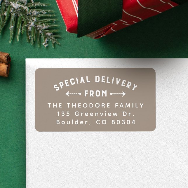 Holiday return address special delivery neutral label (Creator Uploaded)