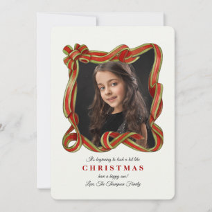 Holiday Ribbon Frame Photo Card