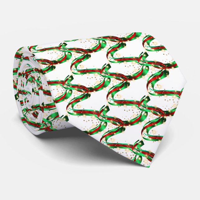 Holiday Ribbon Men's Tie  (Rolled)