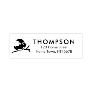 Holiday Robin Return Address Self-inking Stamp