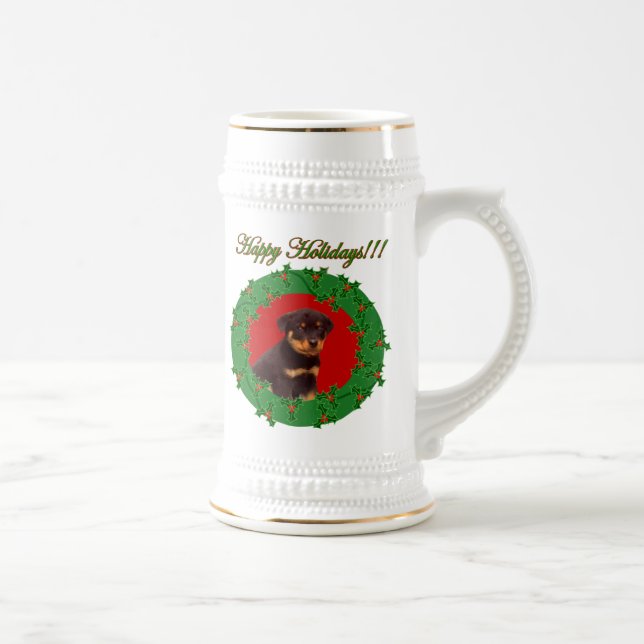 Holiday Rottweiler stein (Right)