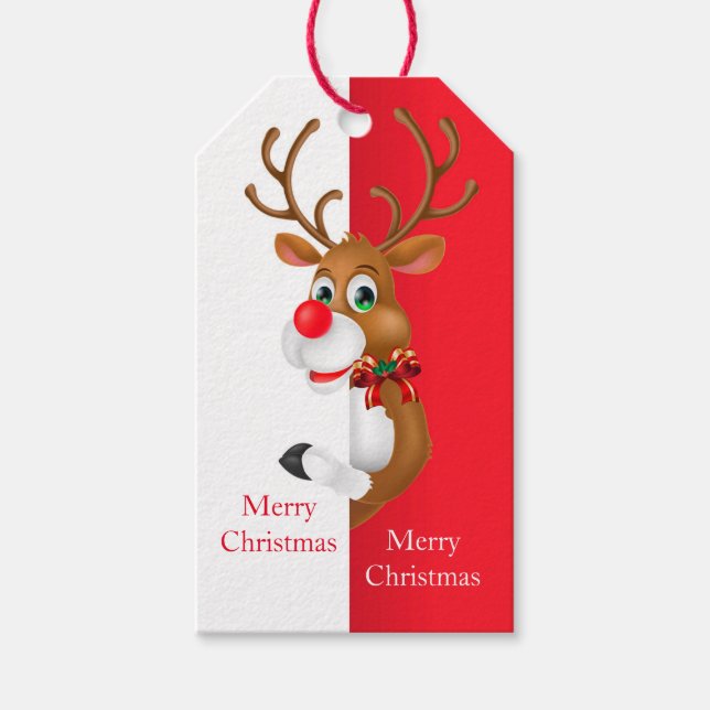 Holiday Rudolph Gift Tags (Front)