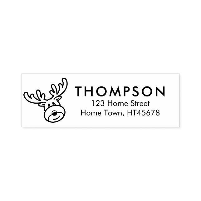 Holiday Rudolph Return Address Self-inking Stamp (Design)