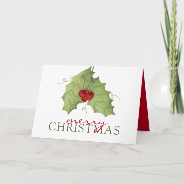 holiday Rustic Elegant Christmas Simple Vintage Card (Front)