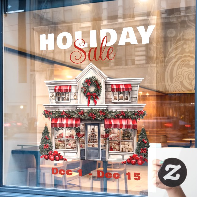 HOLIDAY SALE DECORATED CHRISTMAS SHOP  (Cafe Window)