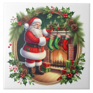 Holiday Santa Ceramic Tile