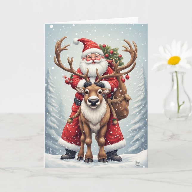 Holiday Santa Claus  Card (Small Plant)