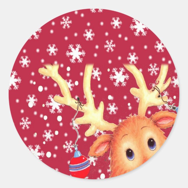 Holiday Santa sticker envelope seal Christmas (Front)