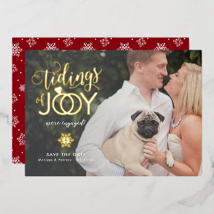 Holiday Save the Date Engagement Christmas Card