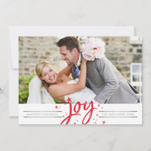 HOLIDAY SCRIPT JOY modern photo simple minimal Card