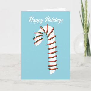 Holiday Season Artistic Candy Cane Greeting Card