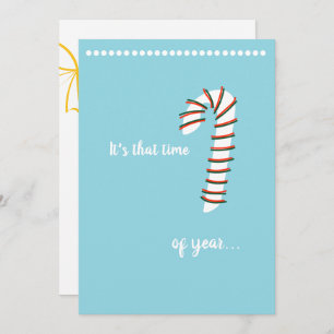 Holiday Season Artistic Candy Cane Invitation