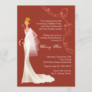Holiday Season - Blonde Bridal Shower Invitation