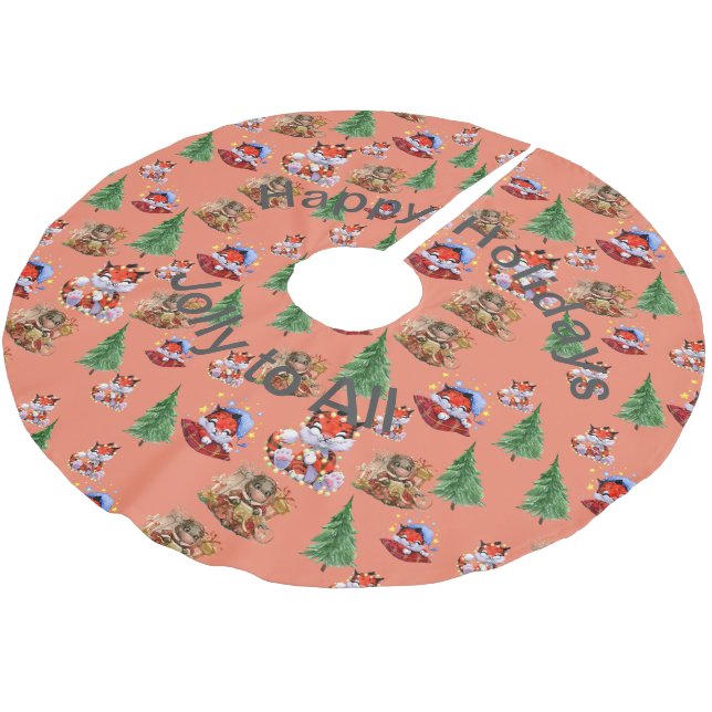 Holiday Season  Brushed Polyester Tree Skirt (Angled)