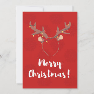 Holiday Season, Merry Christmas, Cute Reindeer Card