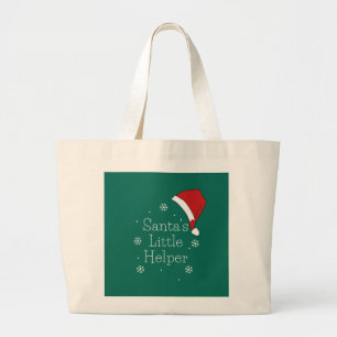 Holiday Season, Merry Christmas, Santa Little Help Large Tote Bag