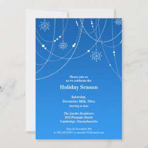 Holiday Season Party Blue Invitation