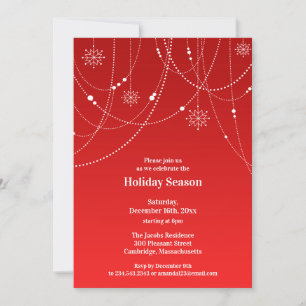 Holiday Season Party Red Invitation