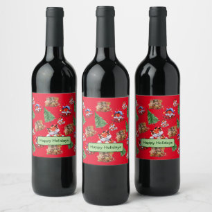 Holiday Season Red Wine Label