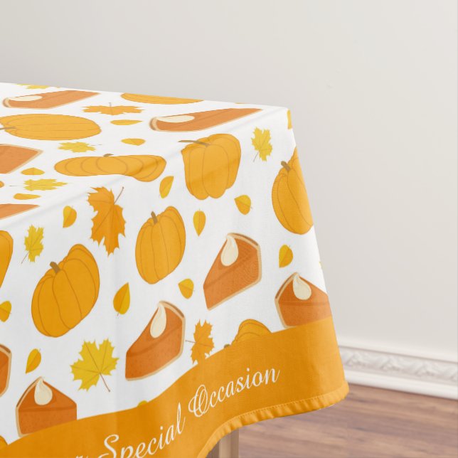 Holiday Season Thanksgiving Halloween Pumpkin Pie Tablecloth (In Situ)