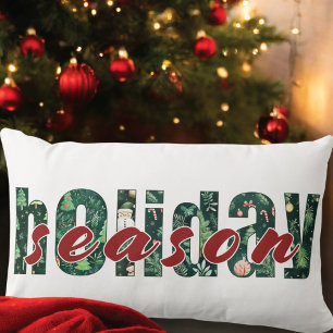Holiday Season Typography Pillow