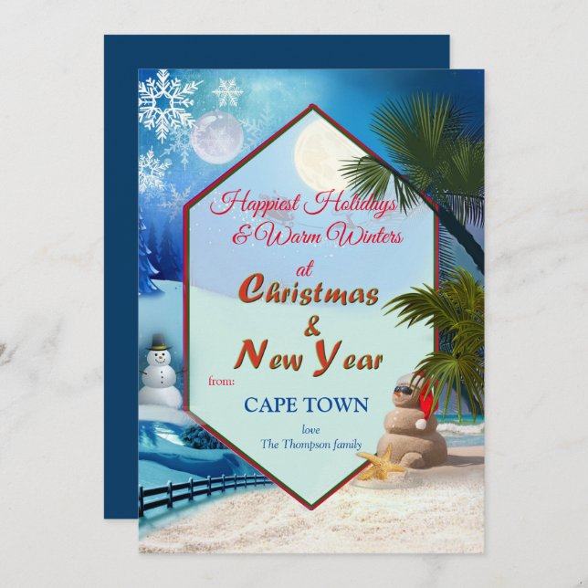Holiday Seasons at Winter and Summer Invitation (Front/Back)