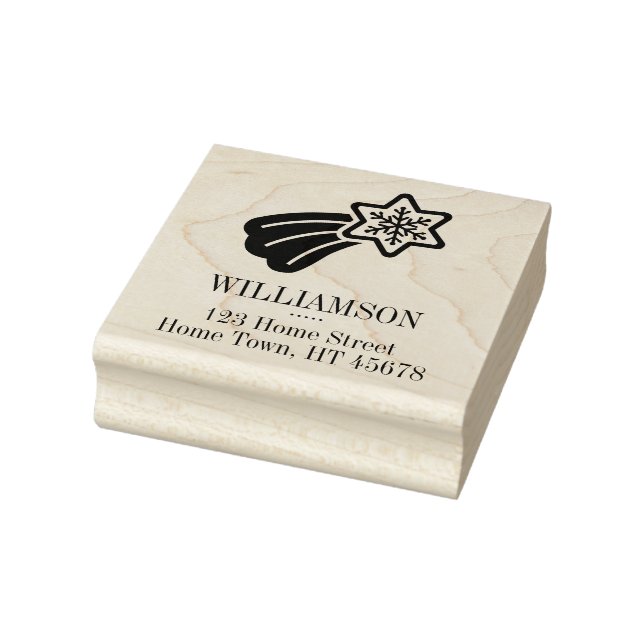 Holiday Shooting Star Return Address Rubber Stamp (Stamp)