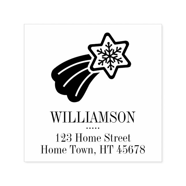 Holiday Shooting Star Return Address Self-inking Stamp (Design)