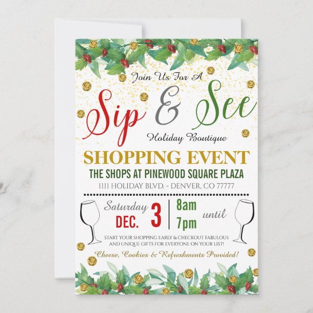Holiday Shopping Invitation (Front)