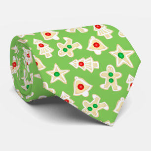 Holiday Shortbread Cookies Green Christmas Tie