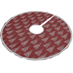 Holiday Silver Tree Elegant Modern Minimalistic Brushed Polyester Tree Skirt