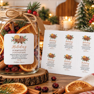 Holiday Simmering Potpourri Personalised Square Sticker