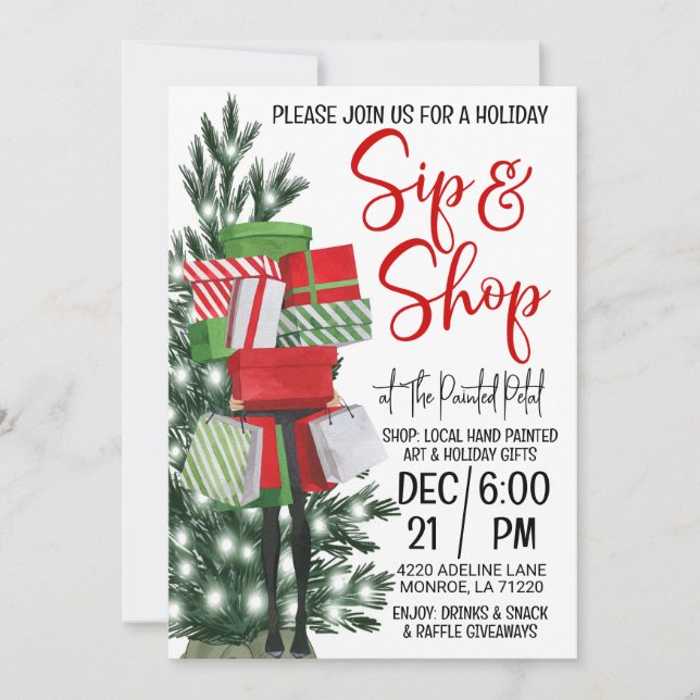 Holiday Sip and Shop Invitation (Front)