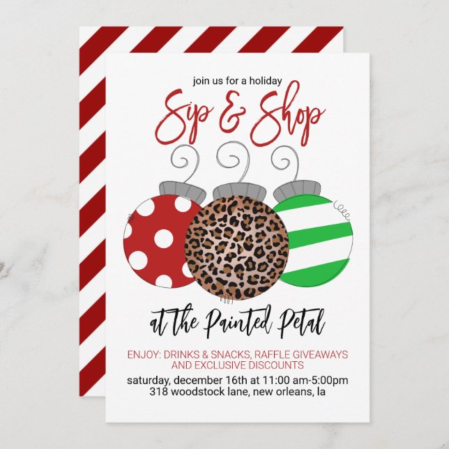 Holiday Sip and Shop Invitation (Front/Back)